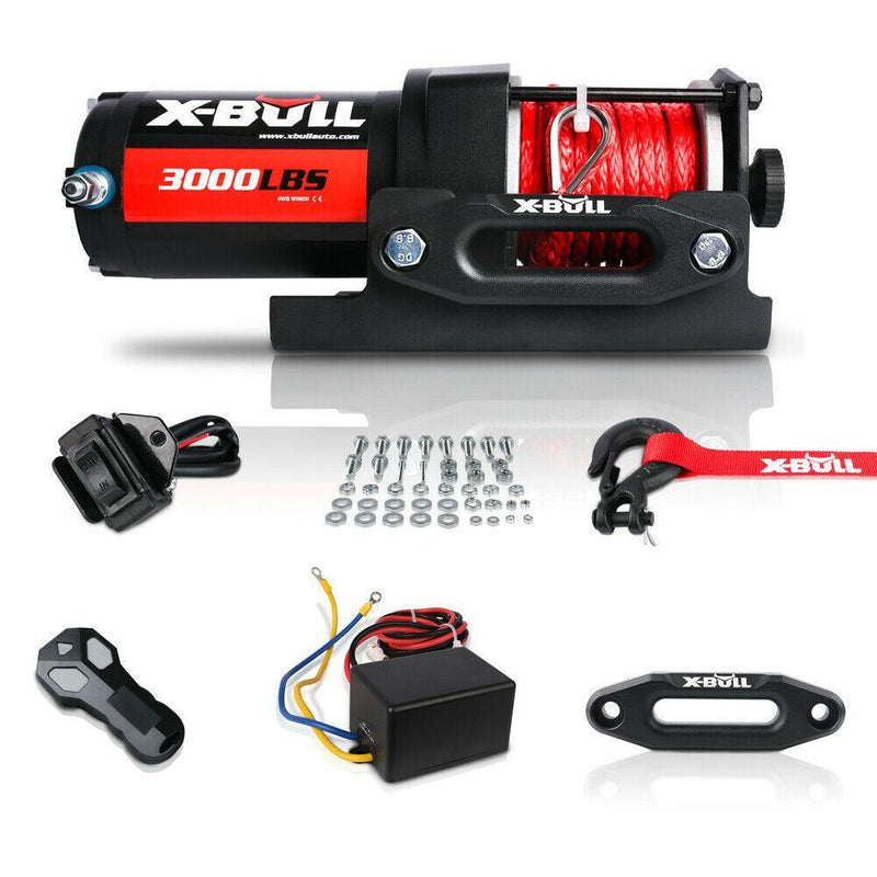 X-BULL Electric Winch 12V Wireless 3000lbs/1360kg Synthetic Rope BOAT ATV 4WD - John Cootes