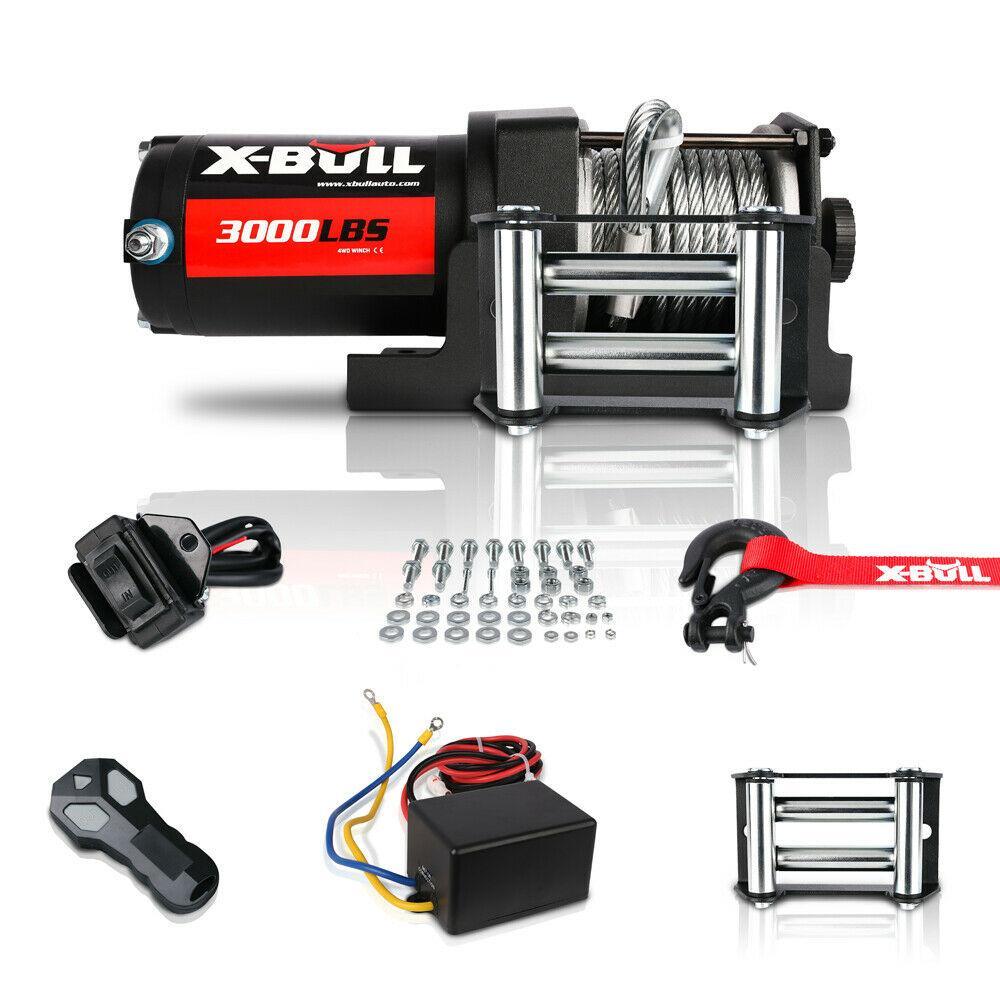 X-BULL Electric Winch 3000lbs/1360kg Wireless 12V Steel Cable ATV 4WD BOAT 4X4 - John Cootes