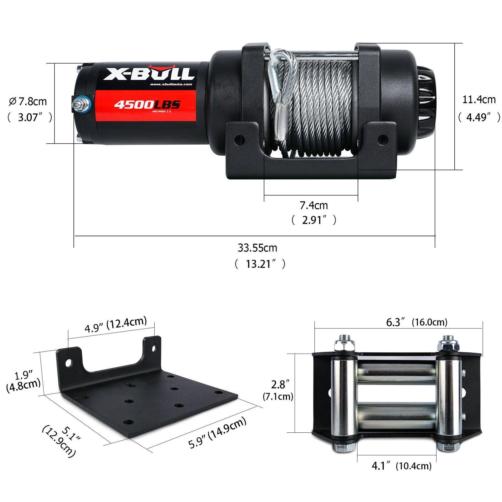 X-BULL Electric Winch 4500LBS/2041KG Steel Cable Wireless Remote Boat ATV 4WD - John Cootes