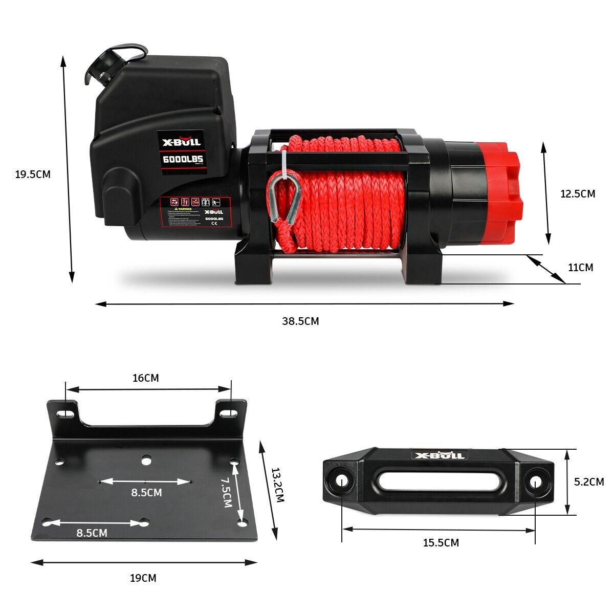 X-BULL Electric Winch 6000LBS 12V BOAT Synthetic Rope Wireless Remote 4WD ATV UTV - John Cootes