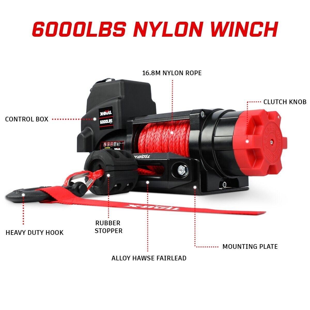 X-BULL Electric Winch 6000LBS 12V BOAT Synthetic Rope Wireless Remote 4WD ATV UTV - John Cootes