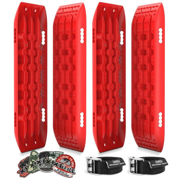 X-BULL Recovery tracks 10T Sand Mud Snow 2 pairs Offroad 4WD 4x4 2pc 91cm Gen 2.0 - red - John Cootes