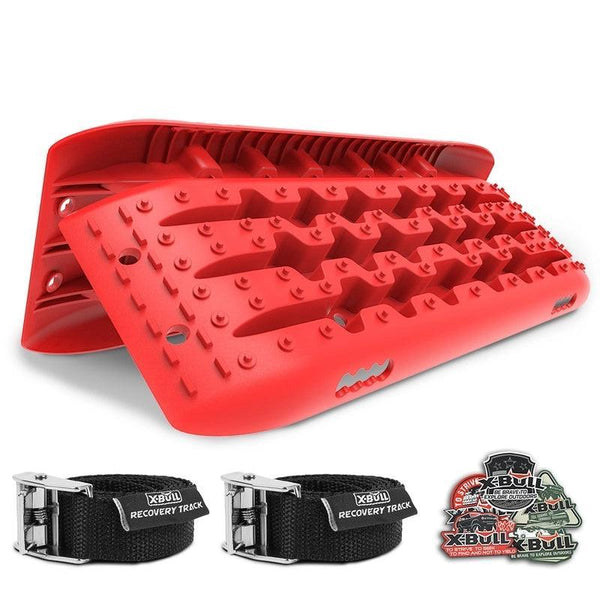 X-BULL Recovery tracks 10T Sand Mud Snow RED Offroad 4WD 4x4 2pc 91cm Gen 2.0 - red - John Cootes