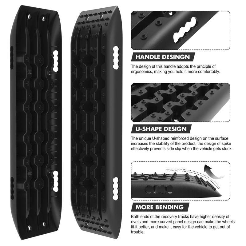 X-BULL Recovery Tracks Sand Track Mud Snow 2 pairs Gen 2.0 Accessory 4WD 4X4 - Black - John Cootes