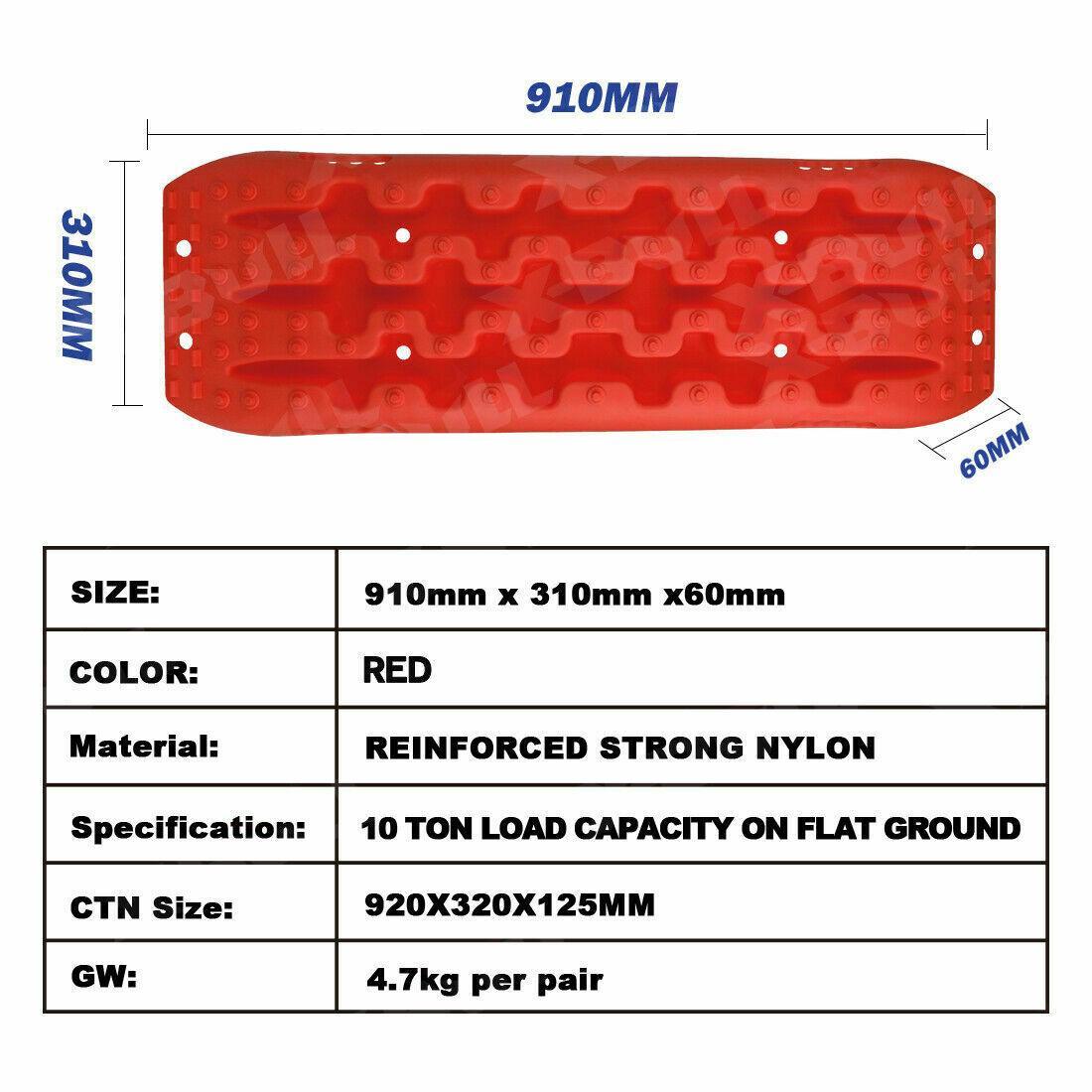 X-BULL Recovery tracks Sand Trucks Offroad With 4PCS Mounting Pins 4WD Gen 2.0- red - John Cootes