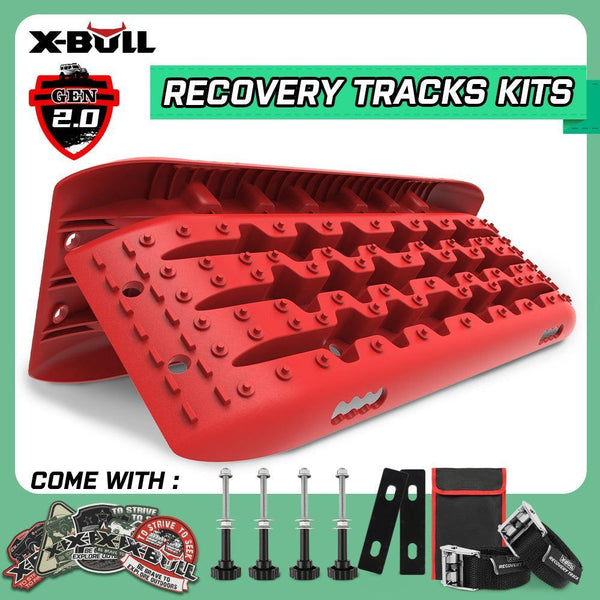 X-BULL Recovery tracks Sand Trucks Offroad With 4PCS Mounting Pins 4WD Gen 2.0- red - John Cootes