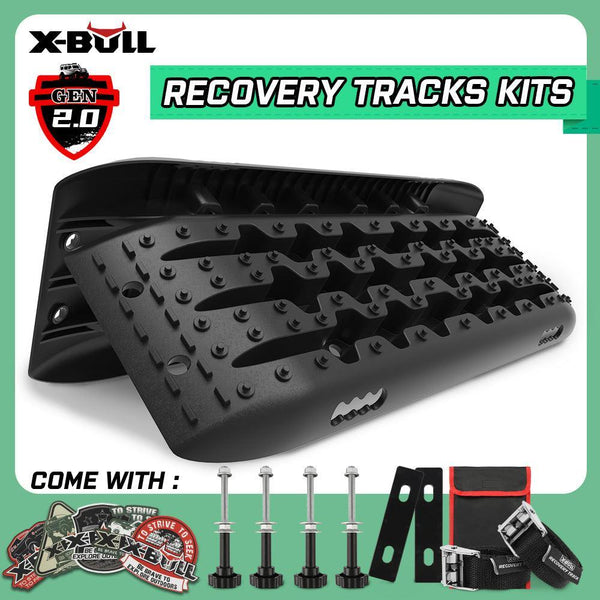 X-BULL Recovery tracks Sand Trucks Offroad With 4PCS Mounting Pins 4WDGen 2.0 - Black - John Cootes