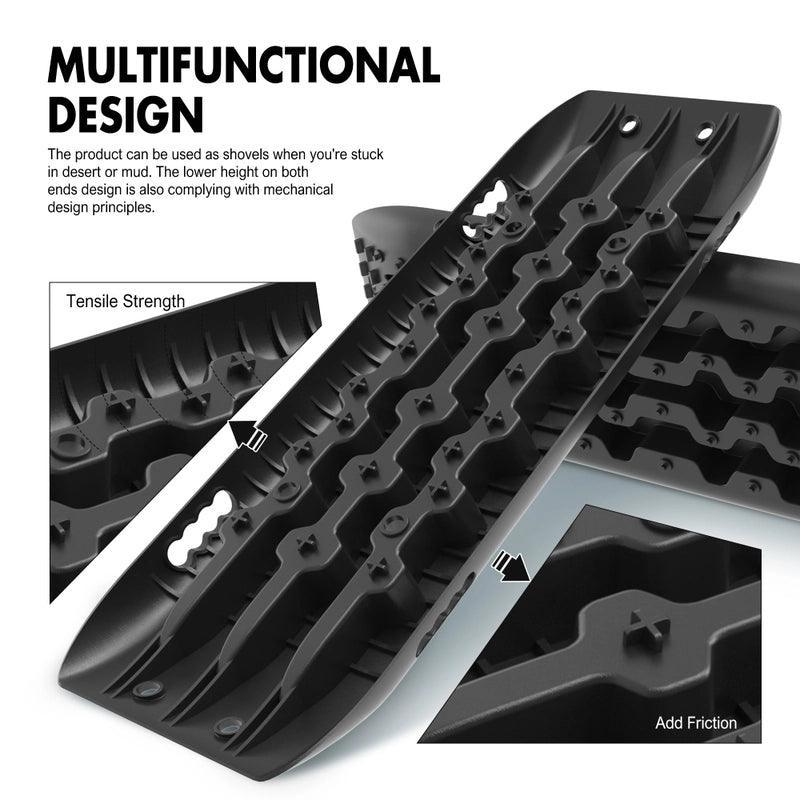 X-BULL Recovery tracks Sand Trucks Offroad With 4PCS Mounting Pins 4WDGen 2.0 - Black - John Cootes