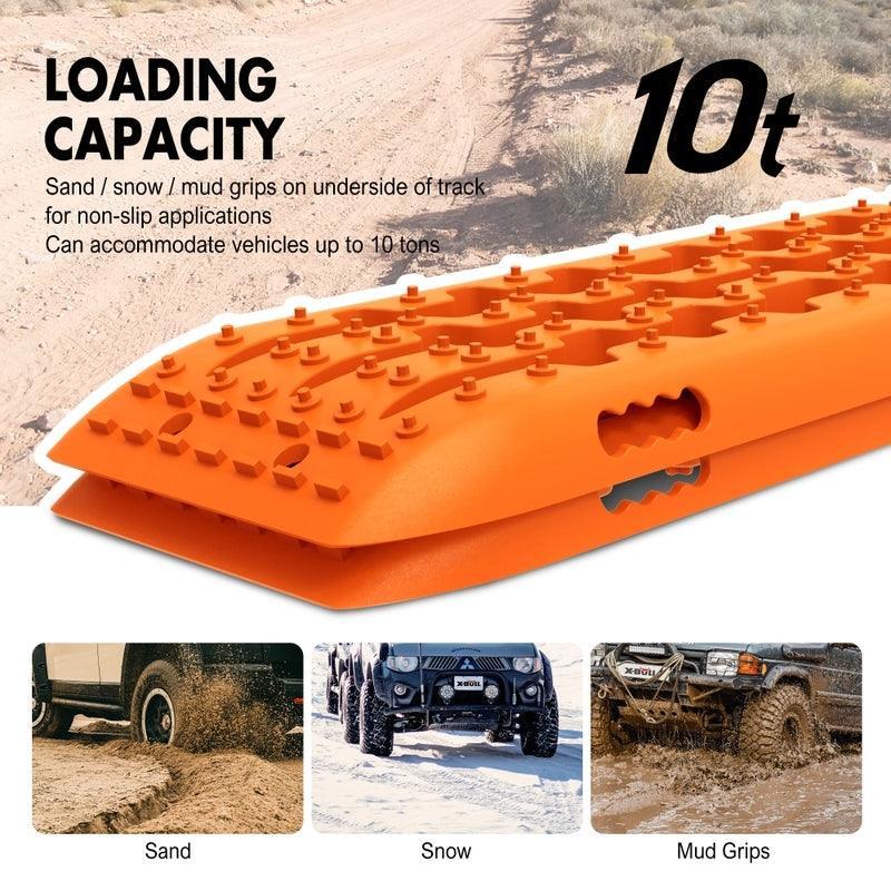 X-BULL Recovery tracks Sand Trucks Offroad With 4PCS Mounting Pins 4WDGen 2.0- Orange - John Cootes