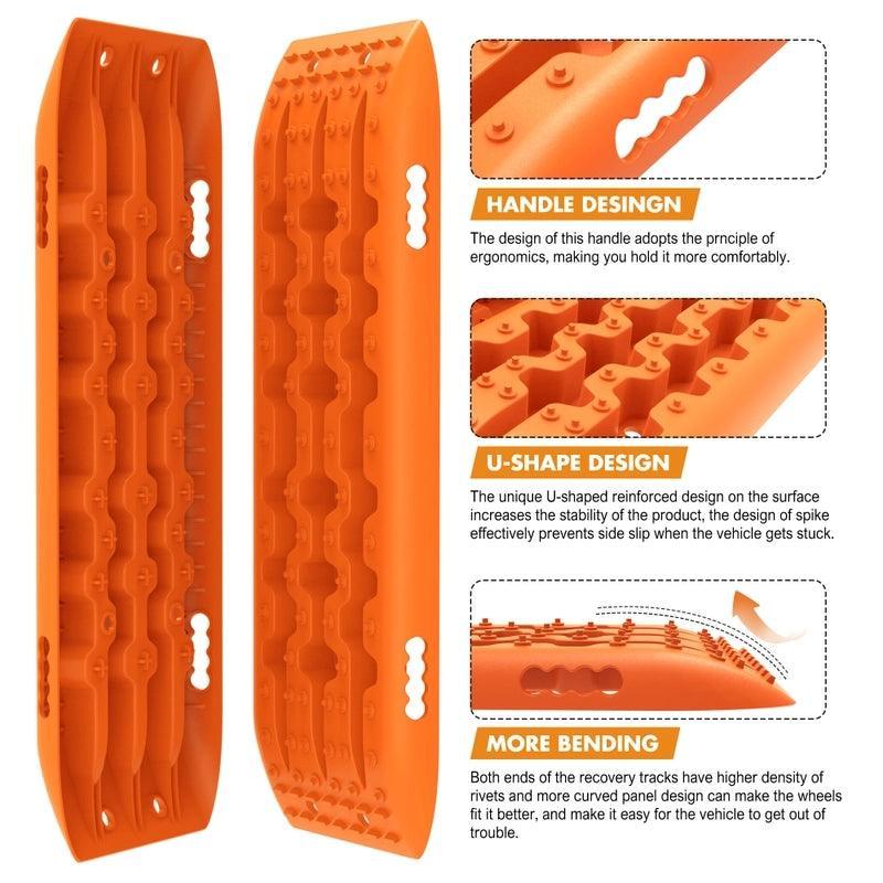 X-BULL Recovery tracks Sand Trucks Offroad With 4PCS Mounting Pins 4WDGen 2.0- Orange - John Cootes