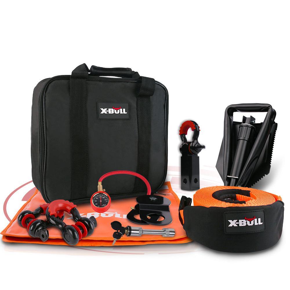 X-BULL Winch Recovery Kit 11PCS 4WD 4x4 Pack Off Road Snatch Strap Essential - John Cootes