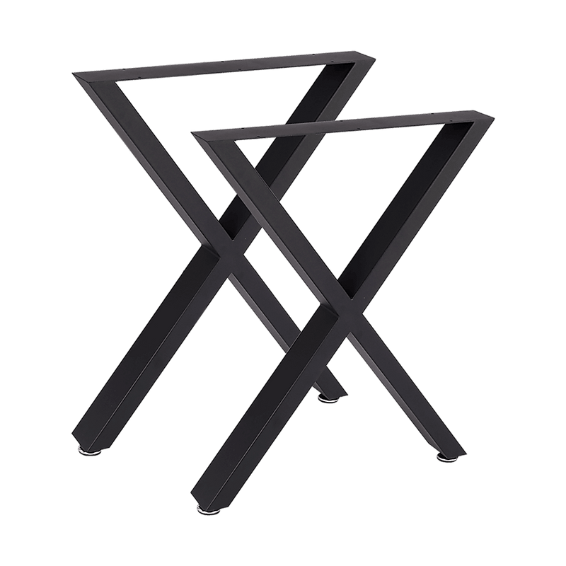 X-Shaped Table Bench Desk Legs Retro Industrial Design Fully Welded - Black - John Cootes
