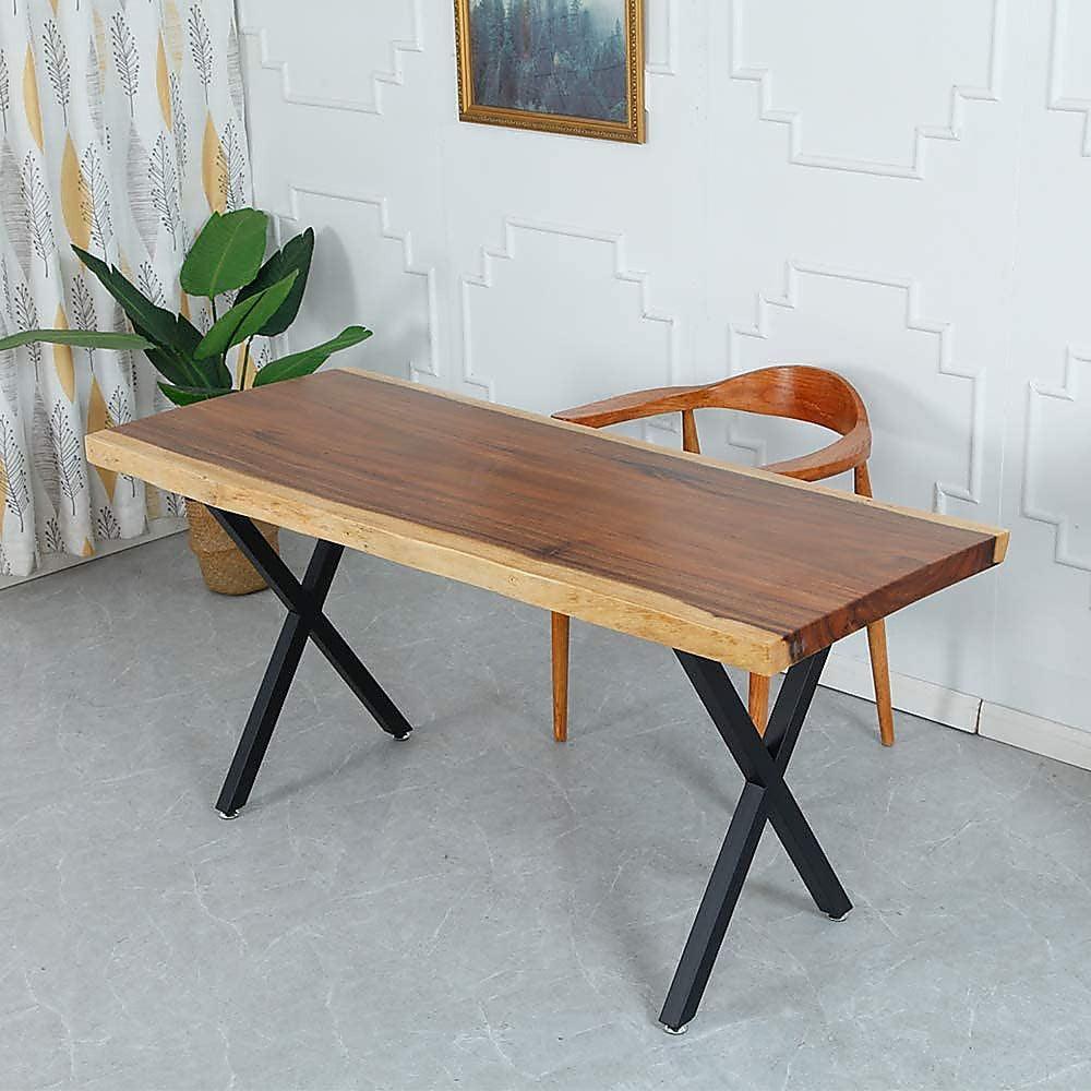 X-Shaped Table Bench Desk Legs Retro Industrial Design Fully Welded - Black - John Cootes