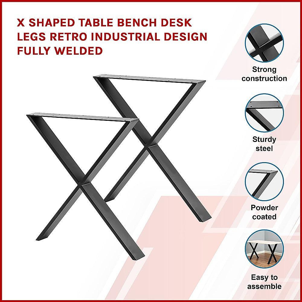 X Shaped Table Bench Desk Legs Retro Industrial Design Fully Welded - John Cootes