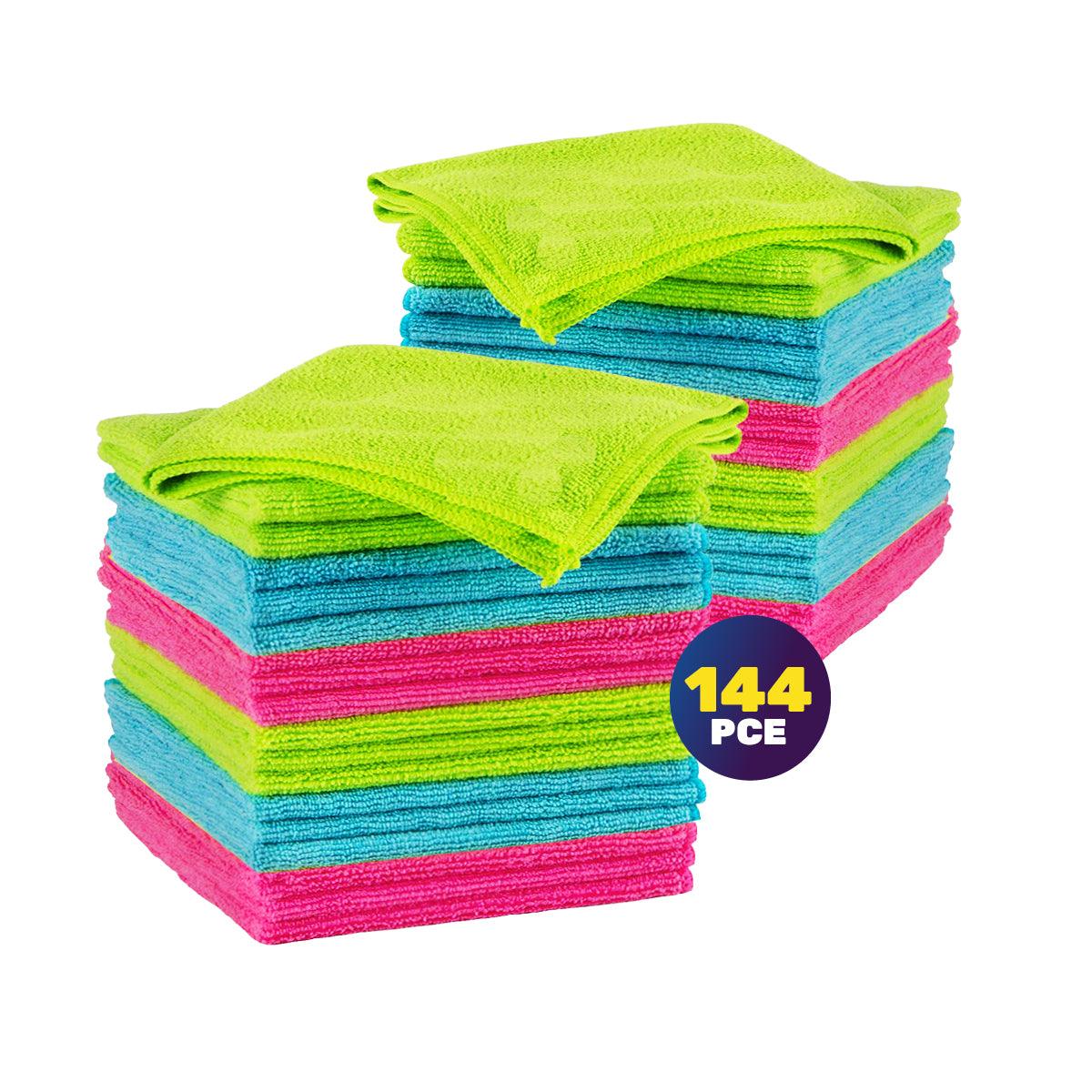 Xtra Kleen 144PCE Microfibre Fluffy Cloth Lint Free Super Absorbent 30 x 30cm - John Cootes