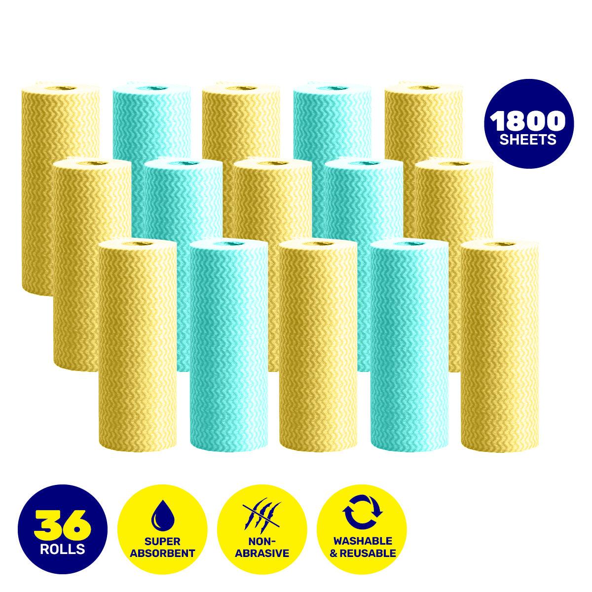 Xtra Kleen 1800PCE Scented All Purpose Washcloth Rolls Non Abrasive 20 x 20cm - John Cootes