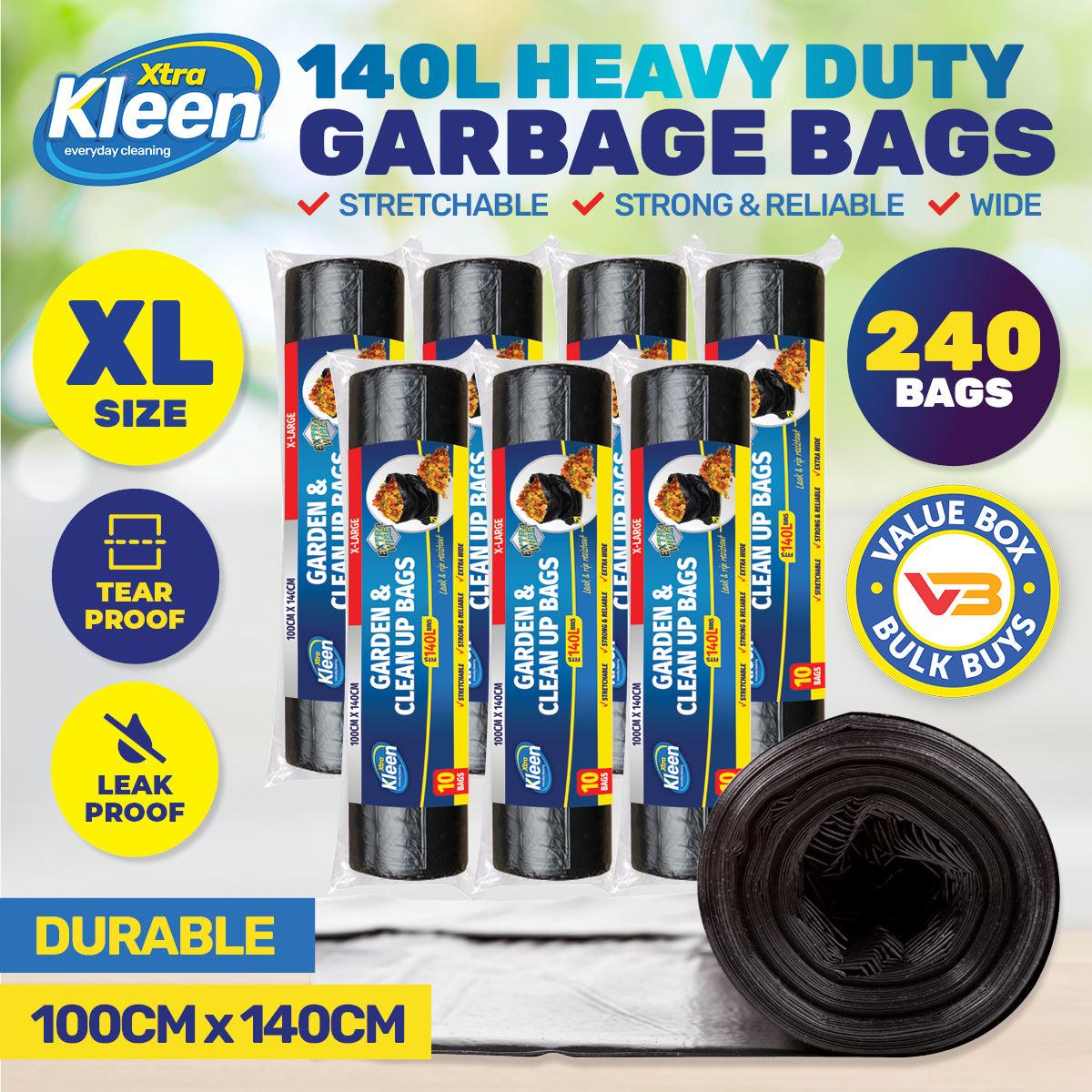 Xtra Kleen 240PCE 140L Garbage Bin Liners XL Tear & Leak Proof 100 x 140cm - John Cootes