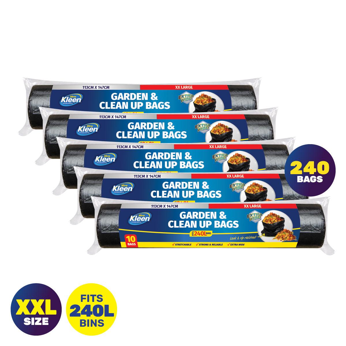 Xtra Kleen 240PCE 240L Garbage Bin Liners XXL Tear & Leak Proof 113 x 147cm - John Cootes