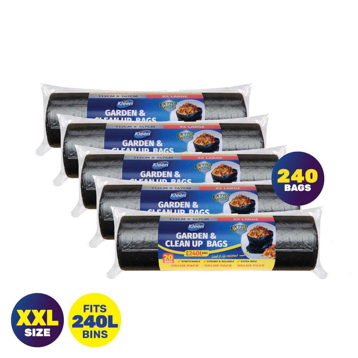 Xtra Kleen 240PCE 240L Garbage Bin Liners XXL Tear & Leak Proof 113 x 147cm - John Cootes