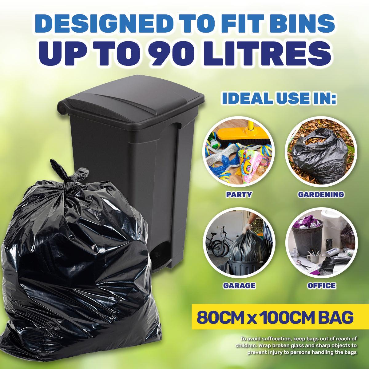 Xtra Kleen 360PCE 90L Garbage Bin Liners Large Tear & Leak Proof 80 x 100cm - John Cootes