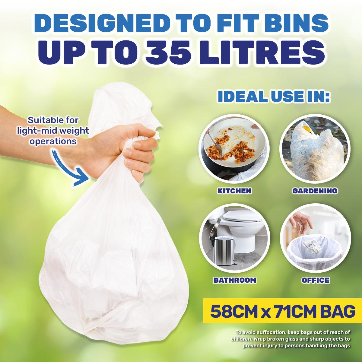 Xtra Kleen 720PCE 35L Kitchen Tidy Garbage Bin Liners Medium 58 x 71cm - John Cootes