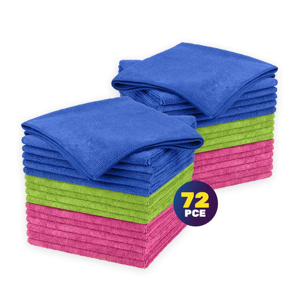 Xtra Kleen 72PCE Microfibre All Purpose Cloth Lint Free Absorbent 30 x 38cm - John Cootes