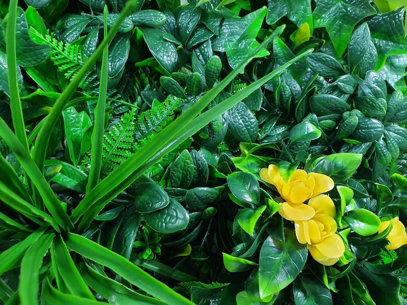 Yellow Rose Vertical Garden / Green Wall UV Resistant 100cm x 100cm - John Cootes