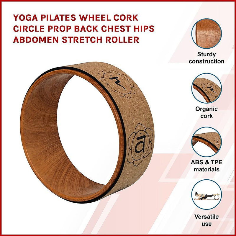 Yoga Pilates Wheel Cork Circle Prop Back Chest Hips Abdomen Stretch Roller - John Cootes
