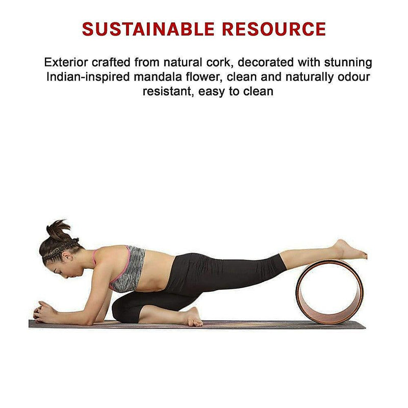 Yoga Pilates Wheel Cork Circle Prop Back Chest Hips Abdomen Stretch Roller - John Cootes