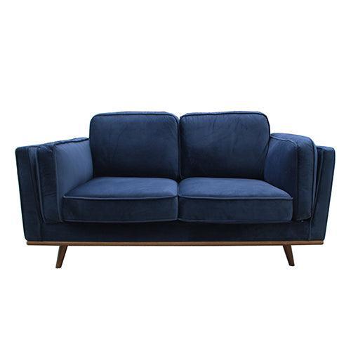 York Sofa 2 Seater Fabric Cushion Modern Sofa Blue Colour - John Cootes