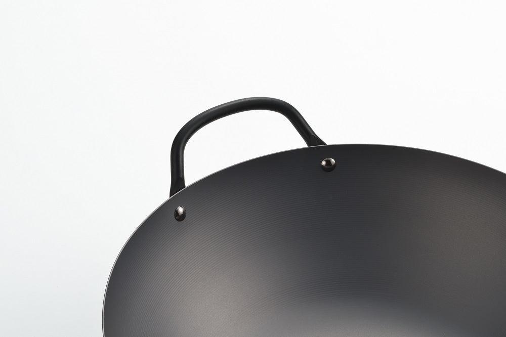 Yoshikawa Cook-Pal Ren 36cm Premium Carbon Steel Heat Treated Wok with two handles - John Cootes