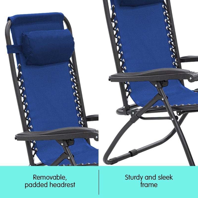 Zero Gravity Reclining Deck Chair - Blue - John Cootes