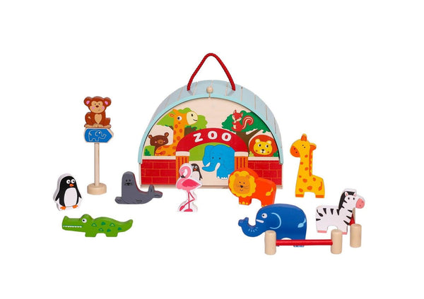 ZOO PLAYSET WITH CARRY HOUSE - John Cootes